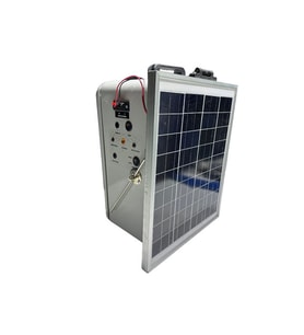 Güneş Panelli Elektrizatör Hayvan Şok Cihazı Akülü Set (Açık Gri)