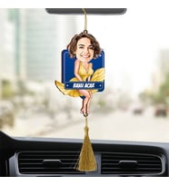 Kişiye Özel Havalı Kız Ahşap Dikiz Ayna Araba Süsü