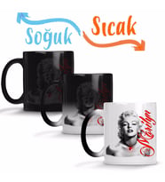 Red Marilyn Monroe Red Sihirli Kupa Bardak Porselen