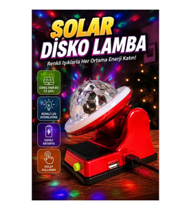 Güneş Enerjili RGB LED Disco Lamba 360° Işık Efektli Dekoratif Aydınlatma