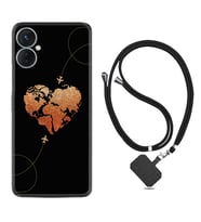 Tecno Spark 9T Kılıf Silikon Boyun Askılı İpli Desenli Silikon Plane Heart 1721