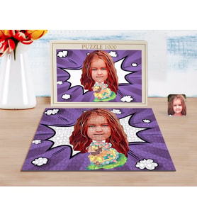 BK Gift Kişiye Özel Kız Çocuk Karikatürlü 1000 Parça Profesyonel Puzzle-12