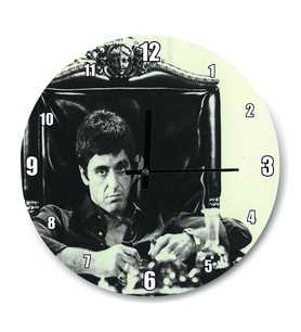 Cakatablo Tony Montana Siyah Beyaz Duvar Saati