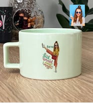 Kişiye Özel Karikatürlü Fuck Normal I Want Magic Lüks Pastel Fincan Doğum Günü Hediyesi