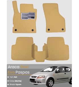 CHEVROLET KALOS (2005-2011) Uyumlu EVA Paspas Tam Set–Araca Özel,Su Geçirmez,Kolay Montaj