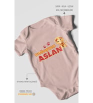 Doğuştan Aslan Kısa Kollu Bebek Body %100 Pamuk