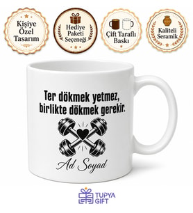 Kişiye Özel Spor Arkadaşı Baskılı Kupa Bardak Motivasyon Hediyesi