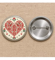 Tatreez Kalbi Filistin Temalı 58 mm İğneli Rozet
