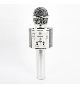 Bluetooth Karaoke Mikrofon Kablosuz Hoparlörlü Led Işıklı, Yüksek Ses Kalitesi, Telefon Uyumlu, Şarjlı Taşınabilir Karaoke Mikrofonu Rose Gold