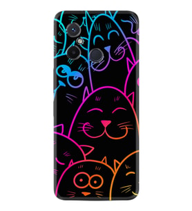 Xiaomi Redmi 12C Kılıf Silikon Desen Özel Seri Neon Cats 1790