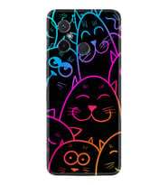 Xiaomi Redmi 12C Kılıf Silikon Desen Özel Seri Neon Cats 1790