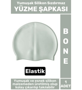 Premium Su Geçirmez Elastik Yumuşak Yüzücü Havuz Deniz Yüzme Şapkası Silikon Bone 1 Adet