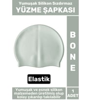 Premium Su Geçirmez Elastik Yumuşak Yüzücü Havuz Deniz Yüzme Şapkası Silikon Bone 1 Adet