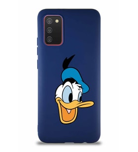 Samsung Galaxy A02S Soft Premier Kapak Donald Duck-A Tasarımlı Silikon Kılıf - Lacivert (Şeffaf)