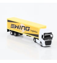 Welly 1:64 Ölçek Metal Kafalı VOLVO Dorseli Tır (Beyaz)
