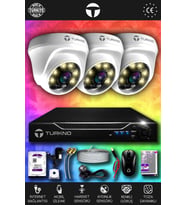 TURKNO 3 Kameralı Domie 3 İç Kamera Set HDD'siz Full HD Renkli Gece Görüşlü Güvenlik Kamerası Sistemi