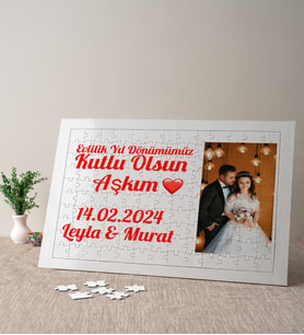 Evlilik Yıl Dönümü Hediyesi Kişiye Özel Puzzle