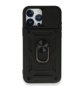 İphone 15 Kılıf Pars Lens Yüzüklü - Siyah