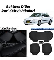 Honda Civic ies 1996-2001 Arası Sedan Siyah Deri Oto Koltuk Minderi