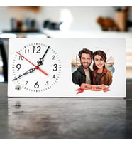 Sevgiliye Hediye Kişiye Özel Boğaz Köprüsü ve Aşkımız Karikatürlü Masa Saati