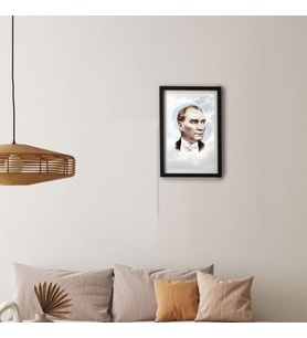 Atatürk Tasarımlı Yapışkanlı Sök Tak Çerçeve 20x30cm
