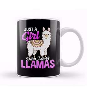 Just A Girl Who Loves Llamas Cute & Funny Lama Kupa Bardak Porselen