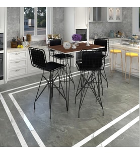 Knsz masa sandalye takımı hem105zengin cvzsyh 100*070 4 sandalye syhsyh sırt minderli