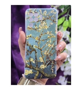 Oppo Reno 5 Lite Uyumlu Sanatsal Sarmaşık Desenli Şeffaf Telefon Kılıfı
