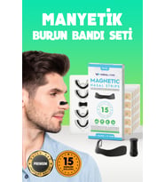 Premium 15’li Siyah Manyetik Burun Bandı Seti – Rahat Nefes, Kolay Uyku Estetik