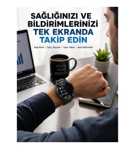 Mey İthalat® Akıllı Saat Yeni Model Sesli Asistan Bildirim Görme Bluetooth Bağlantılı Müzik Dinleme