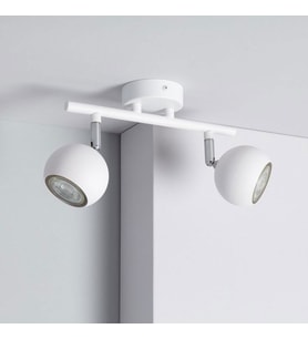 Rsylight Retro Metal Beyaz 2 Li 180 Derece Hareketli Led Spot Avize Günışığı Ampullü