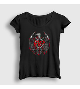 Presmono Kadın Siyah Eagle Slayer T-Shirt 111142tt