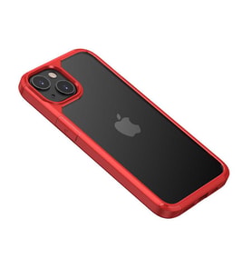 Apple iPhone 13 Mini Kılıf Roll Kenarları Renkli Şeffaf Kılıf (Kırmızı)