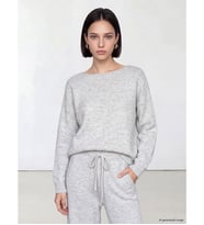 LCW Comfort Gri Kayık Yaka Kadın Triko Kazak