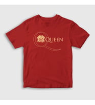 Presmono Unisex Çocuk Kırmızı Gold Logo Queen T-Shirt 101762tt (Kırmızı)