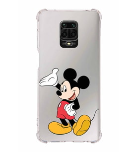 Xiaomi Redmi Note 9 Pro Köşe Korumalı Antişok Kapak Mickey Mouse Tasarımlı Şeffaf  Kılıf