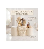 Şık Fiyonk Detaylı Çok Bölmeli Makyaj Organizeri Seti