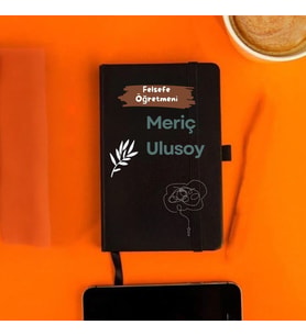 Kişiye Özel Felsefe Öğretmeni Tasarımlı Deri Kapaklı Not Defteri – İsme Özel Hediye
