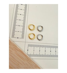 316 L Cerrahi Çelik 1,6mm*8mm Çelik Halka Küpe 4 Adet