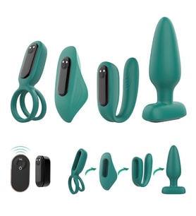 Love Tek Kumanda İle 4 Farklı Ürünü Kontrol Edebilen Çiftlere Özel 4 Parça Vibratör Seti