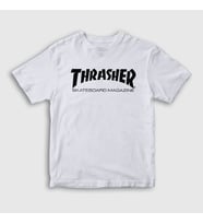 Presmono Unisex Çocuk Beyaz Logo V5 Thrasher T-Shirt 279212tt (Beyaz)