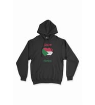 Hartum Sudan Bayraklı Kalpli Siyah Sweatshirt Hoodie