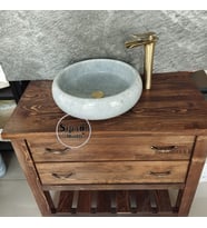 Gri Mermer Bombeli Lavabo