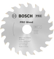 Professional Accessories dairesel testere bıçağı Optiline ahşap, 85 x 15 x 1.1 mm, diş sayısı 20, 1 adet, 2608643071