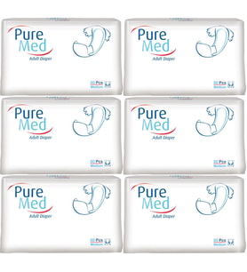 Puremed Yetişkin Bezi Bel Bantlı Tekstil Yüzey M - Orta - Medium 180 Adet (6PK*30)