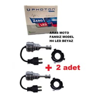 2 Adet Photon H4 12-24 V Xenon Led Ampül Zero Fansız Model (Sessiz) Beyaz Headlight _Supermoto (Renksiz)