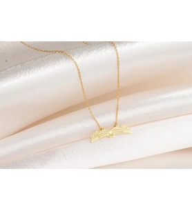 Kişiye Özel 925 Ayar Gümüş Tasarım Kitap Kolye (Gold)