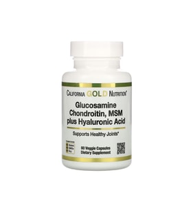 California Gold Nutrition, Glucosamine Chondroitin, MSM plus Hyaluronic Acid, 60 Veggie Kapsül