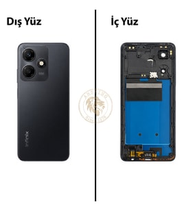 Infinix Hot 30 Siyah Uyumlu Orta Kasa Full Kasa Kapak Gövde Housing