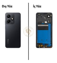 Infinix Hot 30 Siyah Uyumlu Orta Kasa Full Kasa Kapak Gövde Housing